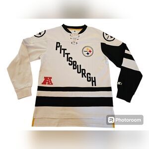 Starter Pittsburgh Steelers hat trick long sleeve tunic hockey style jersey sz m